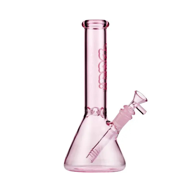 BUD PINK BEAKER BONG with glass stem & cone - 25CM