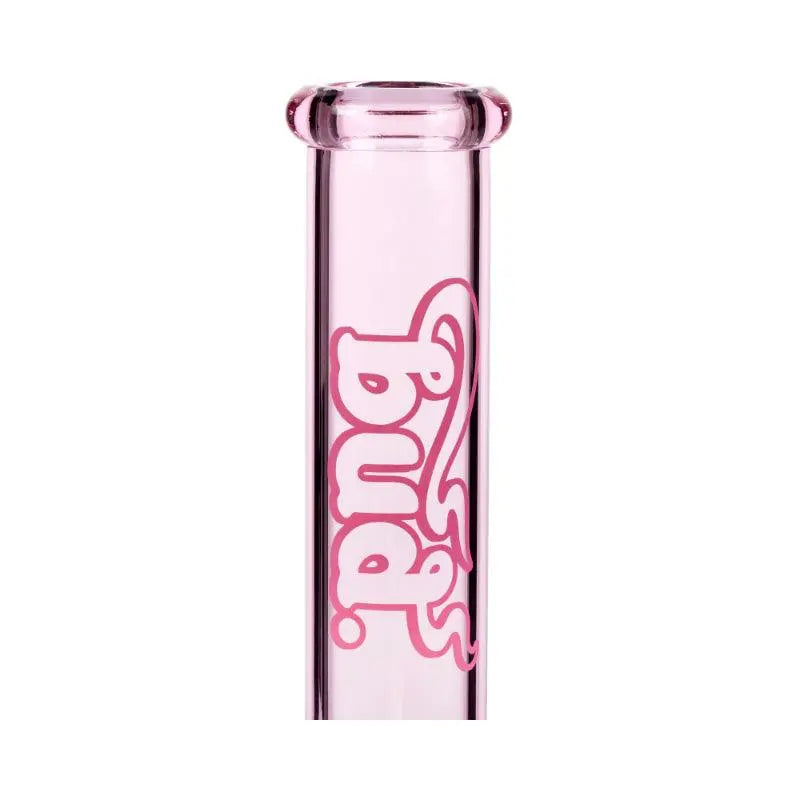 BUD PINK BEAKER BONG with glass stem & cone - 25CM