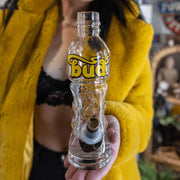 BUD BOTTLE BONG with metal stem and cone - 23CM