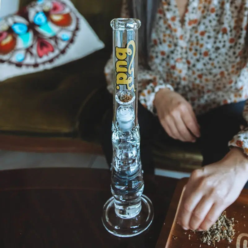 BUD GRIPPER BONG with glass stem and cone - 34CM