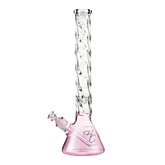 HIGHER CONCEPTS PINK SPIRAL BONG - 45CM