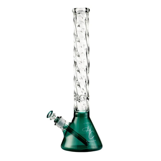 HIGHER CONCEPTS TEAL SPIRAL BONG - 45CM