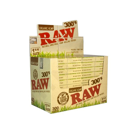 Raw Organic Hemp 1 1/4 Size Creaseless 300’s Rolling Paper