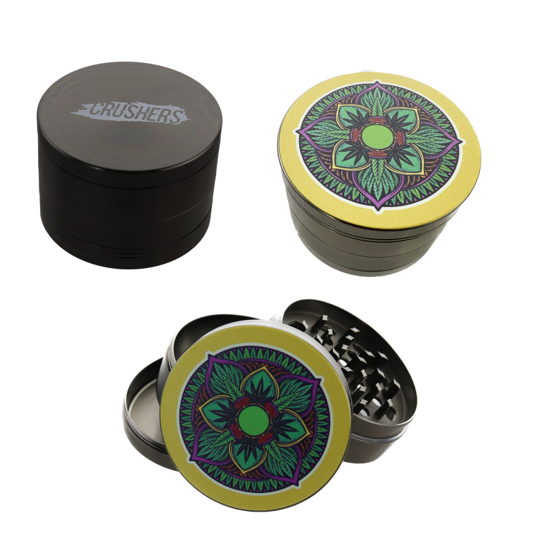 CRUSHERS 63mm 4-Piece Grinder "Cannabis Elegance"