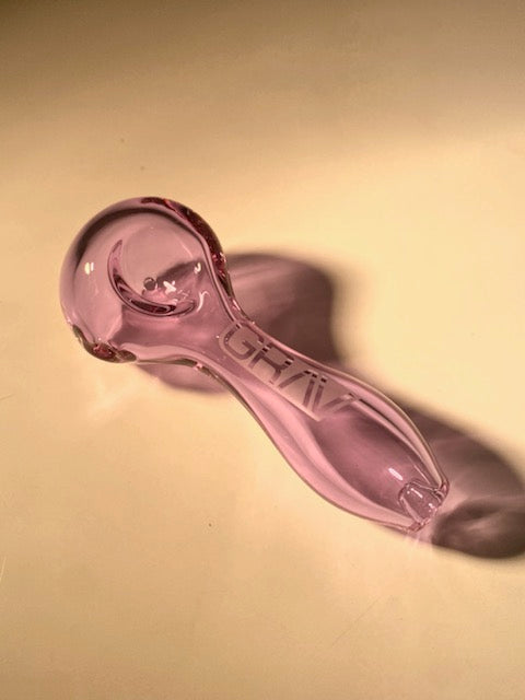 GRAV HIGH-QUALITY GLASS SPOON PIPE - PINK