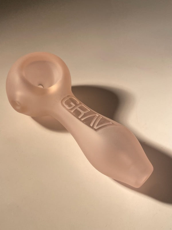 GRAV HIGH-QUALITY GLASS SPOON PIPE - FROSTED PINK