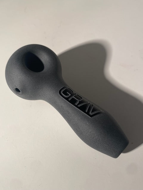 GRAV HIGH-QUALITY GLASS SPOON PIPE - BLACK